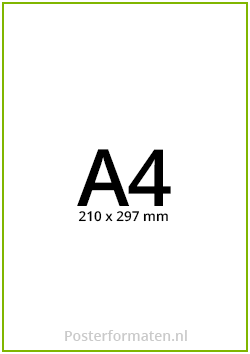 A4 formaat afmeting